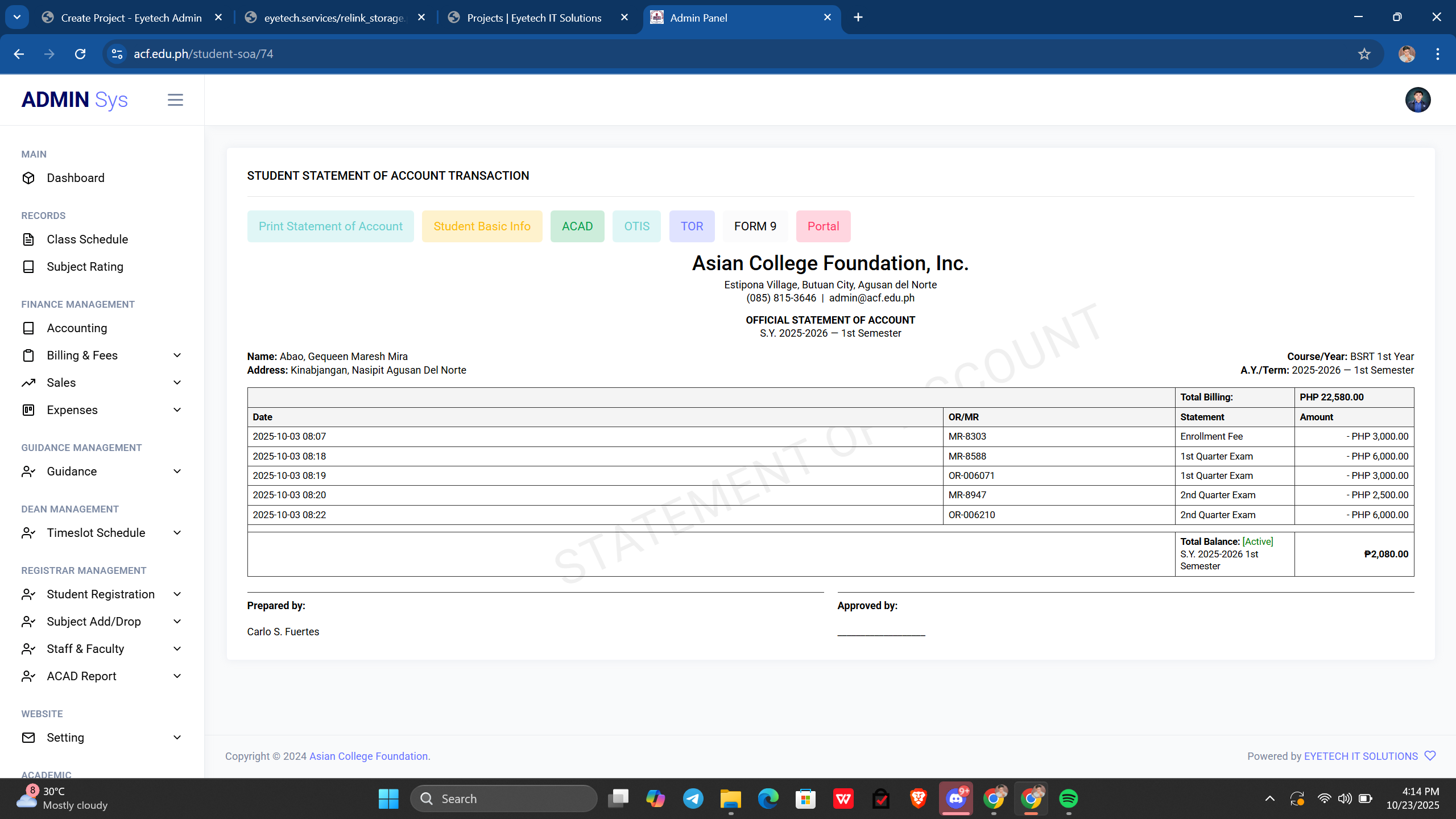 School Management System (SMS)