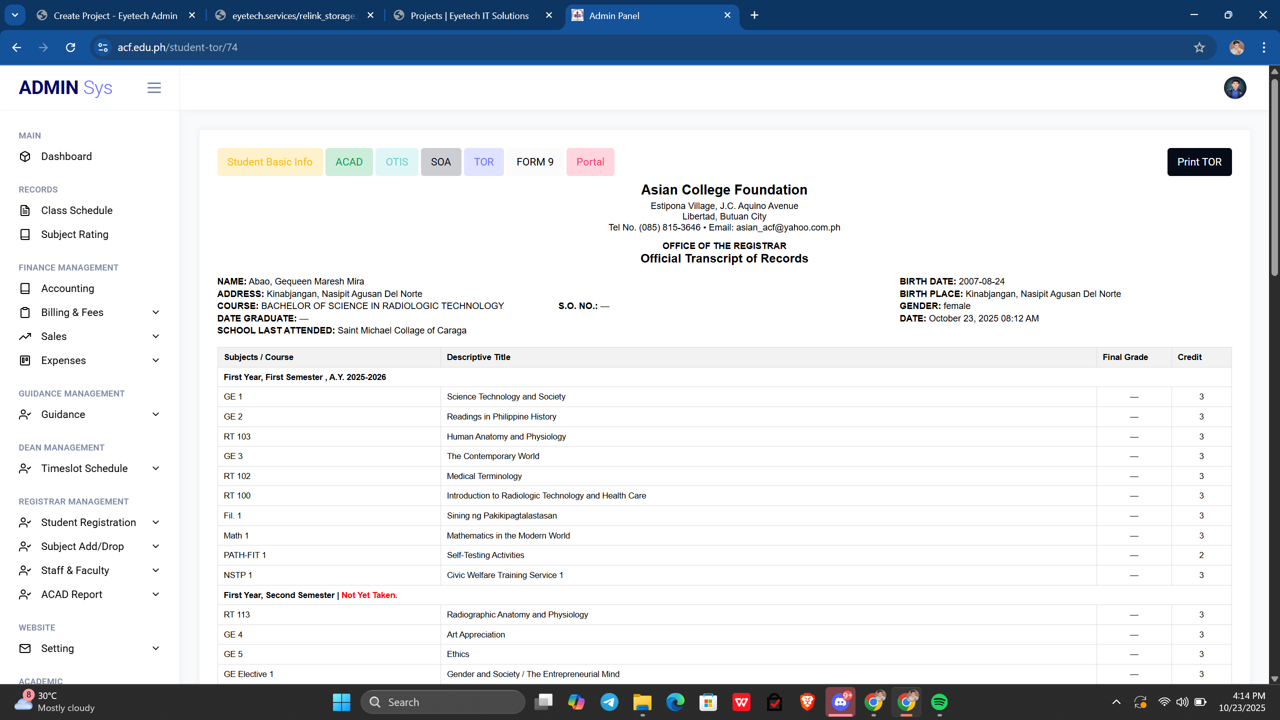 School Management System (SMS)